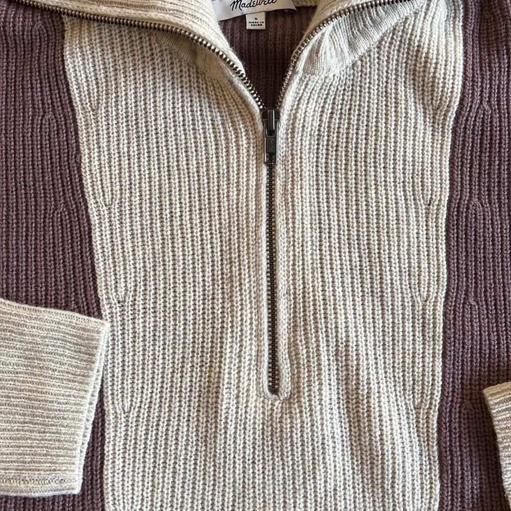Madewell glenbrook half zip colorblock sweater - Picture 4 of 14